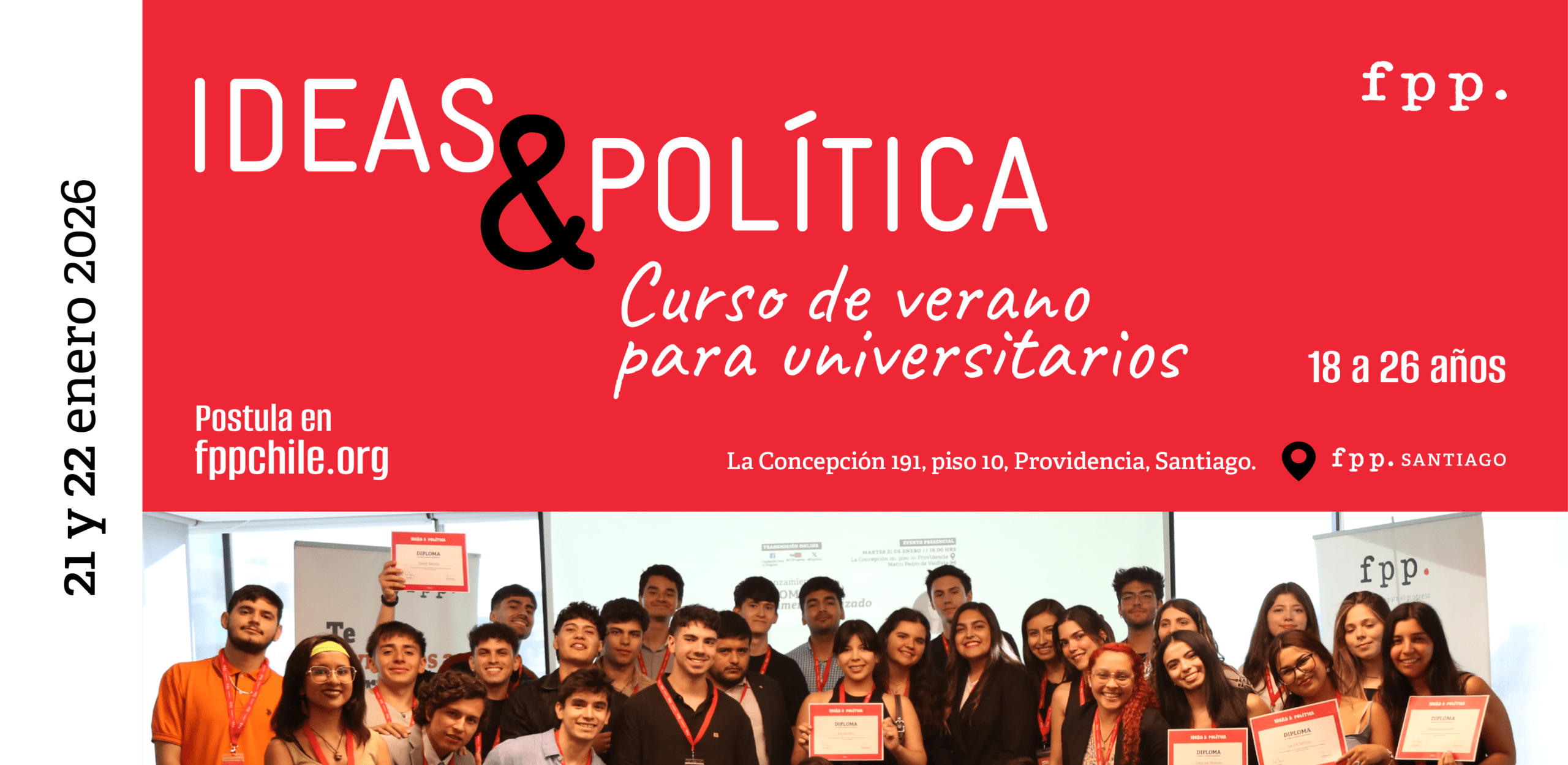 FFP Santiago | Ideas & Política: curso de verano para universitarios 2026 ¡postulaciones abiertas!